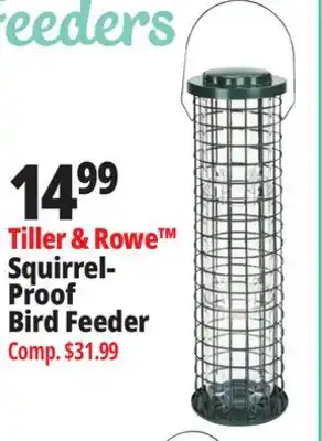 Ocean State Job Lot Tiller & Rowe Squirrel Proof Bird Feeder offer