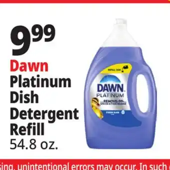 Ocean State Job Lot Dawn Platinum Dish Detergent Refill offer