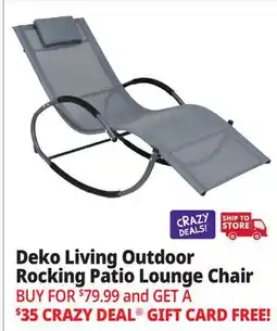 Ocean State Job Lot Deko Living Rocking Patio Lounge Chair Gray offer