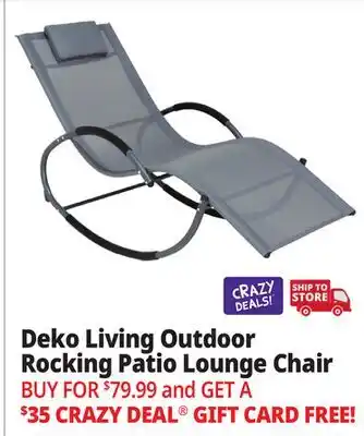 Ocean State Job Lot Deko Living Rocking Patio Lounge Chair Gray offer