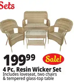 Ocean State Job Lot 4 Piece Resin Wicker Patio Set offer