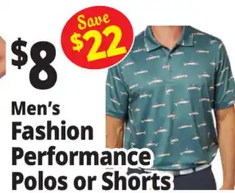 Ocean State Job Lot Men's Fashion Performance Polos or Shorts offer