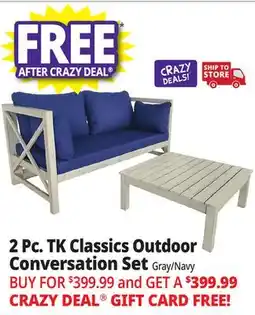 Ocean State Job Lot TK Classics 2 Piece Outdoor Conversation Set Gray/Navy offer