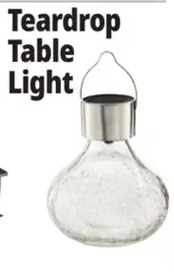 Ocean State Job Lot Outdoor Living Accents Solar Glass Teardrop LED Table Top Light offer
