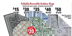 Ocean State Job Lot reversable outdoor rugs offer