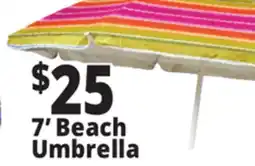 Ocean State Job Lot 7' Fiberglass Tilting Beach Umbrella offer