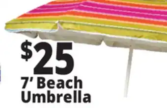Ocean State Job Lot 7' Fiberglass Tilting Beach Umbrella offer