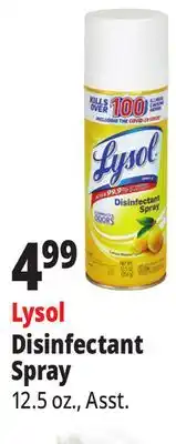 Ocean State Job Lot Lysol Crisp Linen Disinfectant Spray 12.5 oz offer