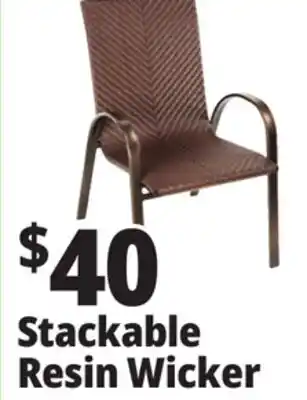 Ocean State Job Lot Outdoor Living Accents Resin Wicker Stackable Chair offer