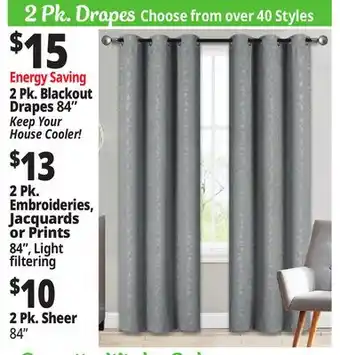 Ocean State Job Lot drapes offer