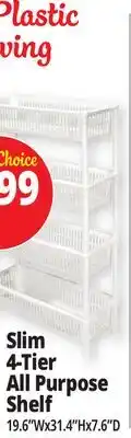 Ocean State Job Lot Nest Accents All Purpose 4-Tier Plastic Shelving 31.4 offer