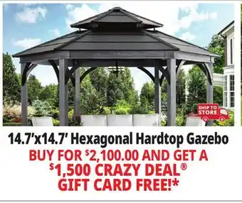 Ocean State Job Lot Ashland 14.7' x 14.7' Hexagonal Hardtop Gazebo offer