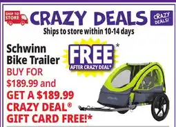 Ocean State Job Lot Schwinn Gemini Double Bicycle Trailer offer