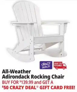 Ocean State Job Lot All-Weather Adirondack Rocking Chair White offer