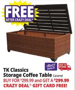 Ocean State Job Lot TK Classics Storage Coffee Table Caramel offer