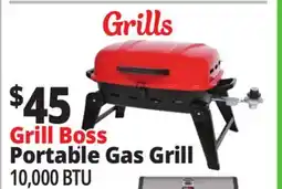 Ocean State Job Lot Grill Boss Portable Propane Grill with Folding Legs 10 000 BTU offer