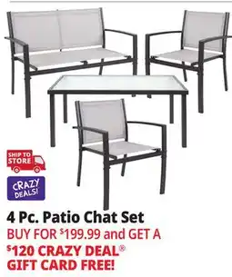Ocean State Job Lot 4-Piece Patio Chat Set Gray offer