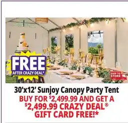 Ocean State Job Lot Sunjoy 30' x 12' Outdoor Canopy Party Tent White offer