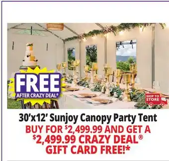Ocean State Job Lot Sunjoy 30' x 12' Outdoor Canopy Party Tent White offer