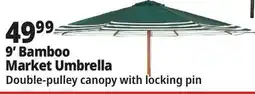 Ocean State Job Lot 9' Bamboo Market Umbrella Striped offer