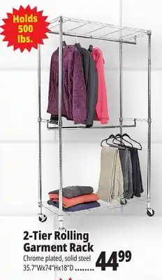 Ocean State Job Lot 2-Tier Rolling Garment Rack offer