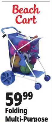 Ocean State Job Lot Folding Multi-Purpose Deluxe Beach Cart Blue offer