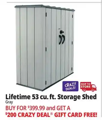 Ocean State Job Lot Lifetime 53 cu. ft. Storage Shed Gray offer