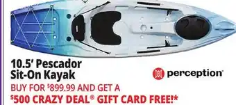 Ocean State Job Lot Perception Pescador 10.5' Sit-On Kayak offer