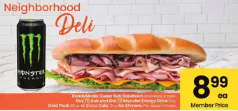 Albertsons Ready meals super sub sandwich all american or italian offer