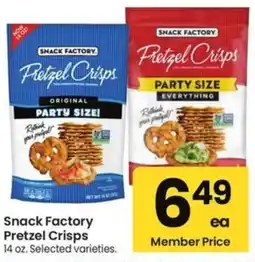 Albertsons Snack factory pretzel crisps offer