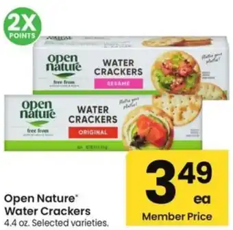 Albertsons Open nature water crackers offer