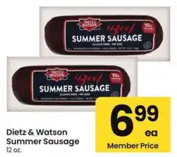 Albertsons Dietz & watson summer sausage offer