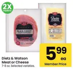 Albertsons Dietz & watson meat or cheese offer