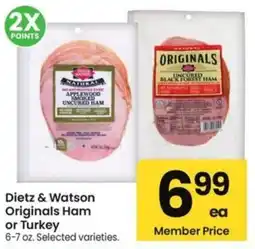 Albertsons Dietz & watson originals ham or turkey offer