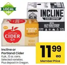 Albertsons Incline or portland cider offer