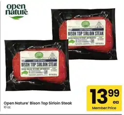 Albertsons Open nature bison top sirloin steak offer