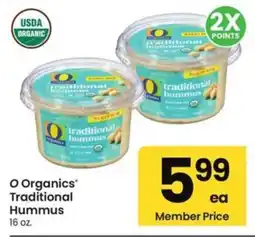 Albertsons O Organics traditional hummus offer