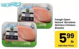 Albertsons Fresgh open nature boneless skinless chicken breasts offer