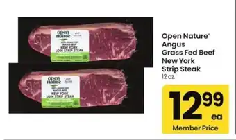Albertsons Open nature angus grass fed beef new york strip steak offer