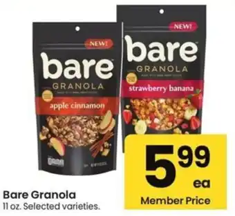 Albertsons Bare granola offer