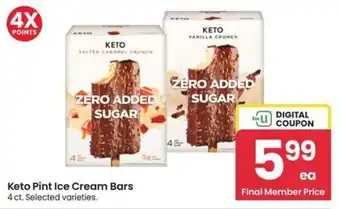 Albertsons Keto pint ice cream bars offer