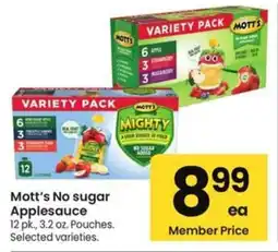 Albertsons Mott's No sugar Applesauce offer