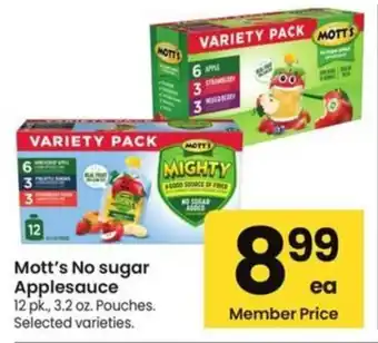 Albertsons Mott's No sugar Applesauce offer