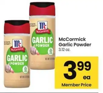 Albertsons McCormick Garlic Powder offer