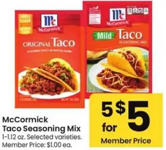 Albertsons McCormick Taco Seasoning Mix offer