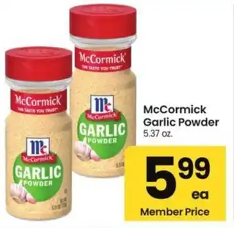 Albertsons McCormick Garlic Powder offer