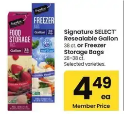 Albertsons Signature SELECT Resealable Gallon or Freezer Storage Bags offer