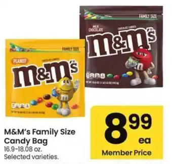 Albertsons M&M's Family Size Candy Bag offer