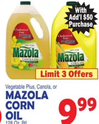 Bravo Supermarkets MAZOLA CORN OIL offer