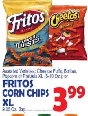 Bravo Supermarkets FRITOS CORN CHIPS XL 9.25 Oz. Bag offer